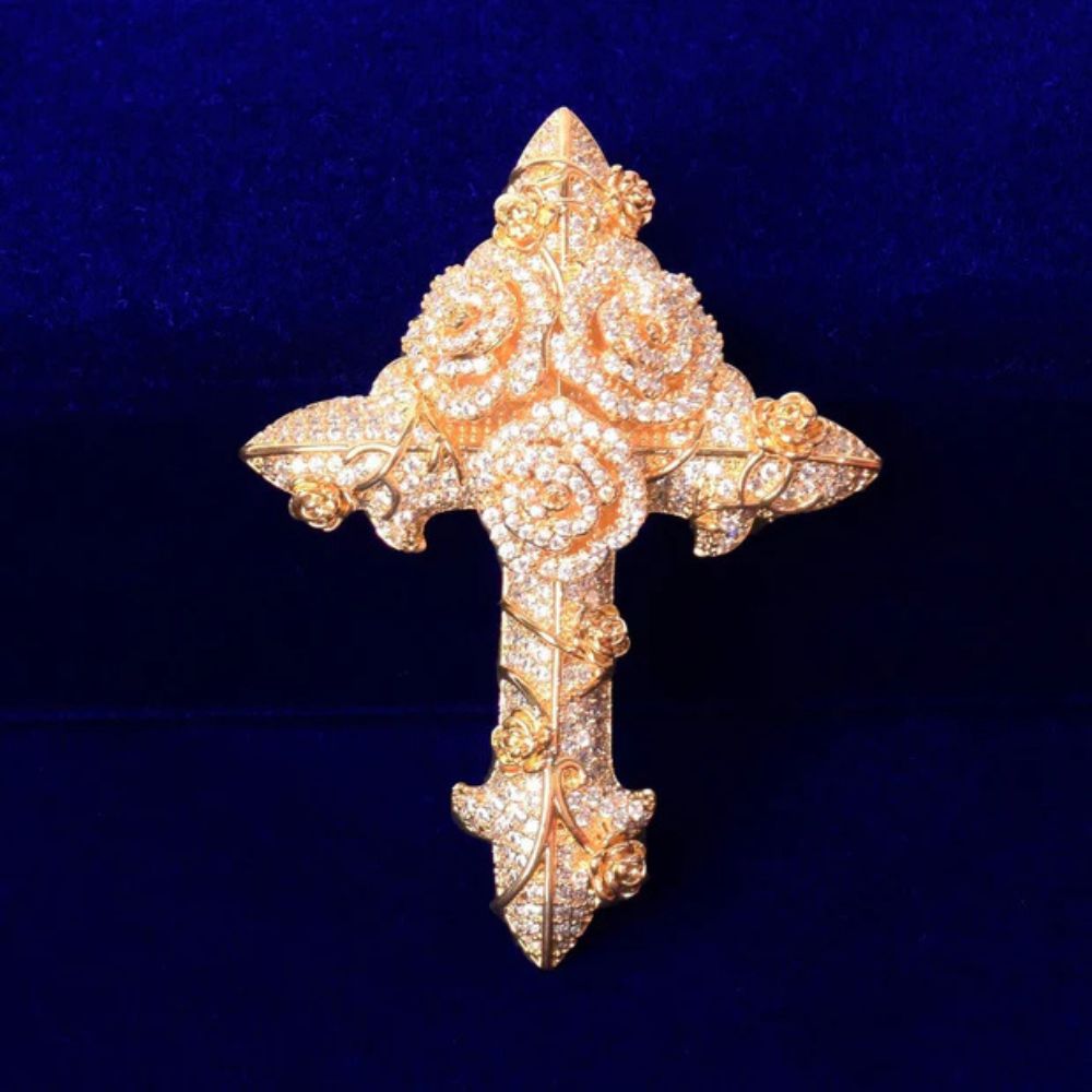 Lab Grown Diamond Round Cut Cross Hip Hop Pendant