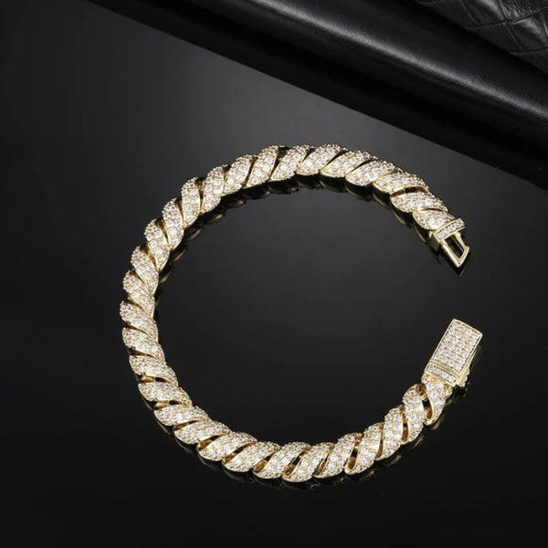 Moissanite Iced Out Wire Link Hip Hop Bracelet
