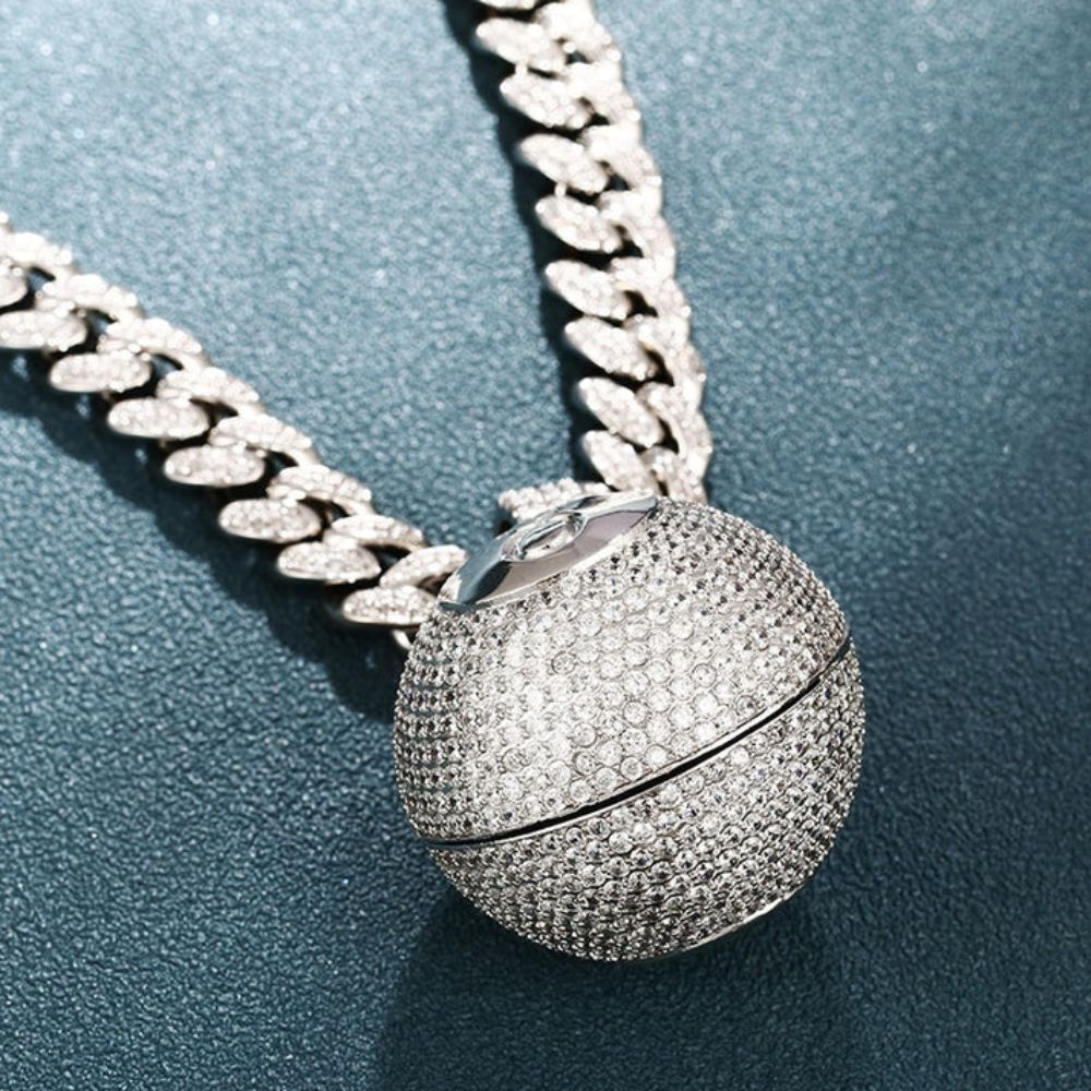 Iced Out Moissanite 8 Ball Hip Hop Pendant