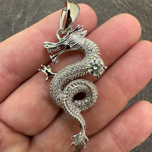 Moissanite Diamond Dragon Pendant Iced Out Hip Hop Pendant