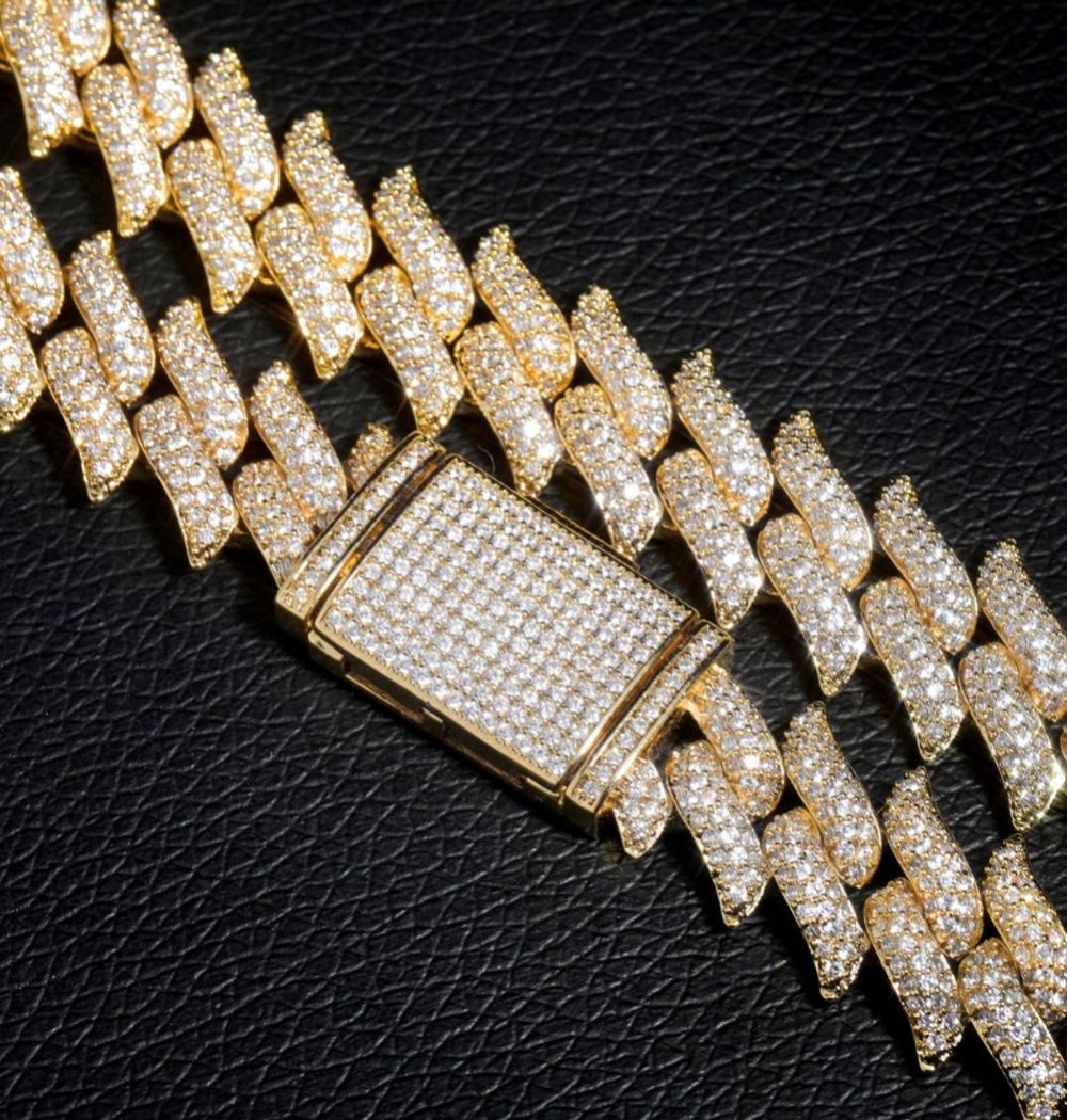Lab Grown Diamond Round Cut Iced Out Hip Hop Chain