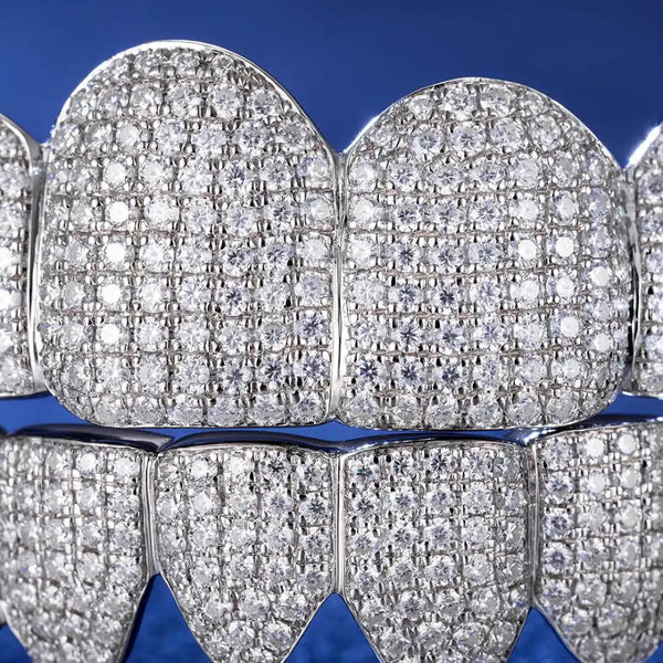 Colorless Moissanite Iced Out Classic Teeth Grillz