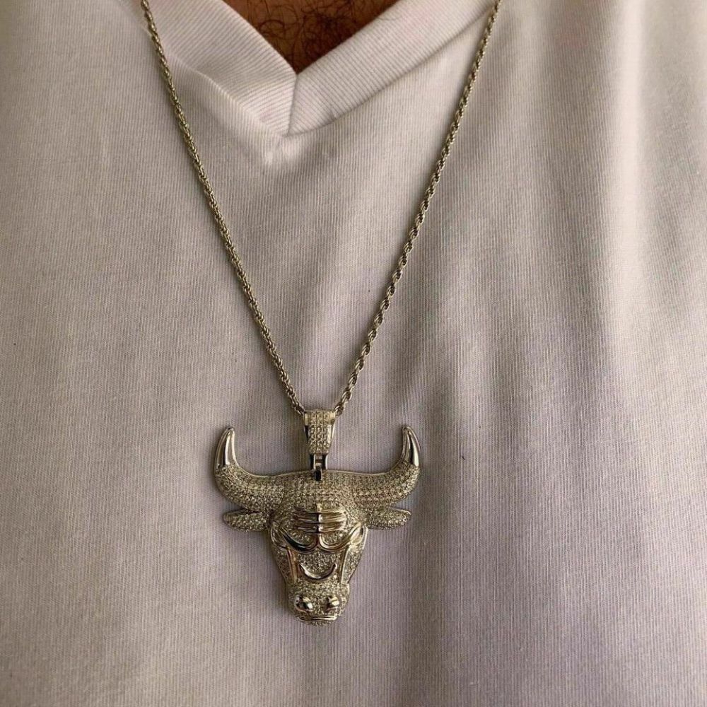 Bull Head Iced Out Moissanite Diamond Hip Hop Pendant