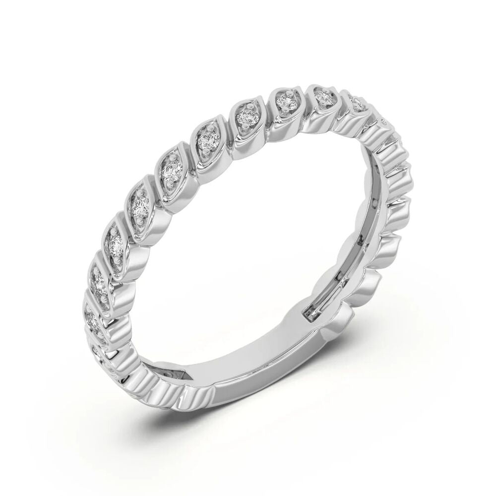 Moissanite Round Cut Unique Style Promise Band
