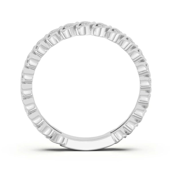 Moissanite Round Cut Unique Style Promise Band
