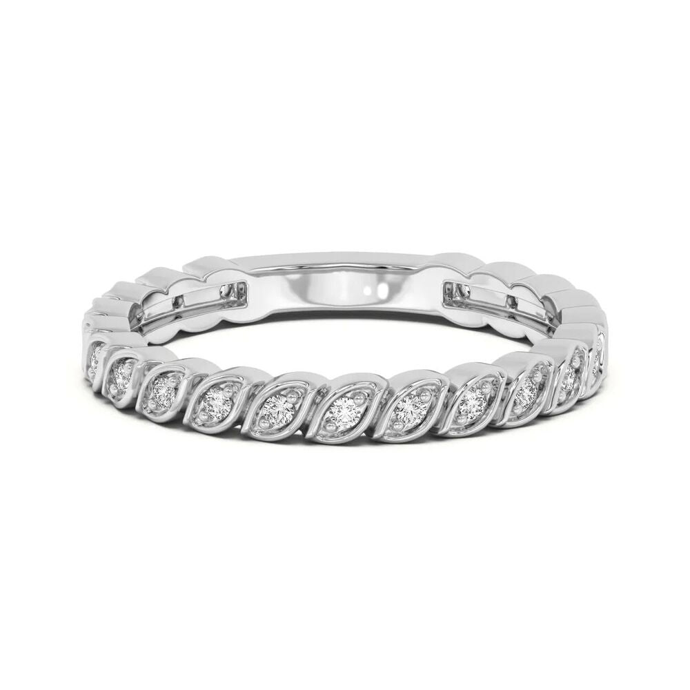 Moissanite Round Cut Unique Style Promise Band