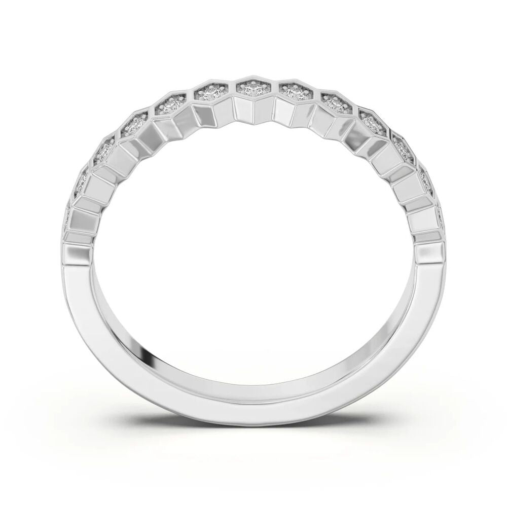 Moissanite Round Cut Unique Style Promise Band For Women