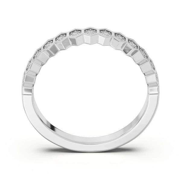 Moissanite Round Cut Unique Style Promise Band For Women