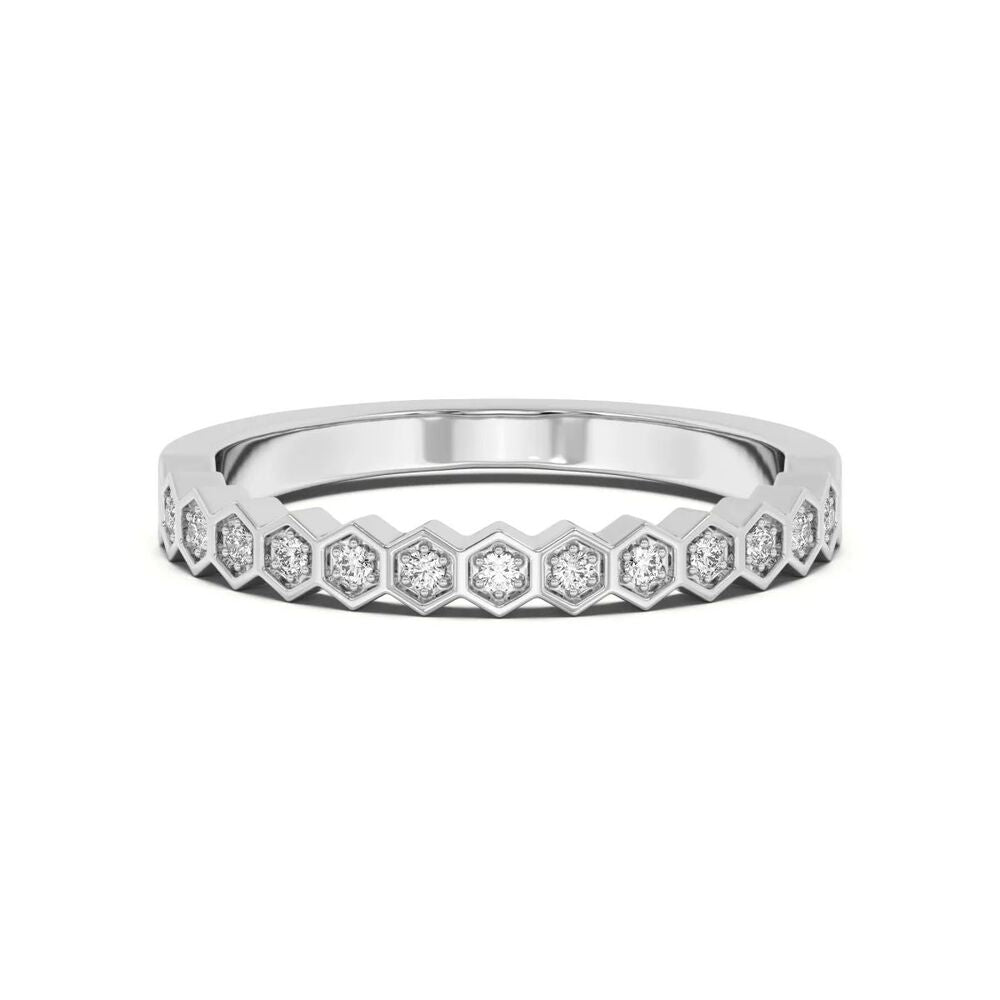 Moissanite Round Cut Unique Style Promise Band For Women