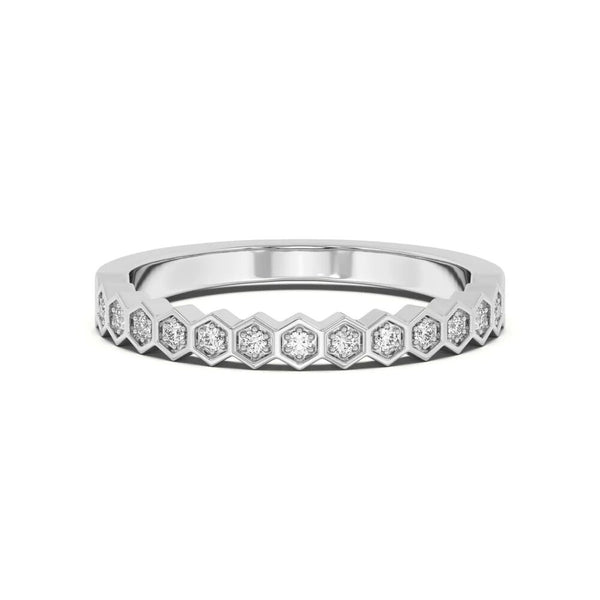 Moissanite Round Cut Unique Style Promise Band For Women