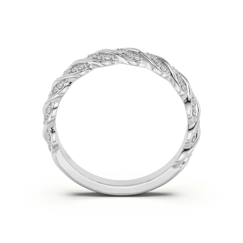 Round Cut Moissanite Twisted Style Engagement Band