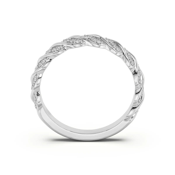Round Cut Moissanite Twisted Style Engagement Band