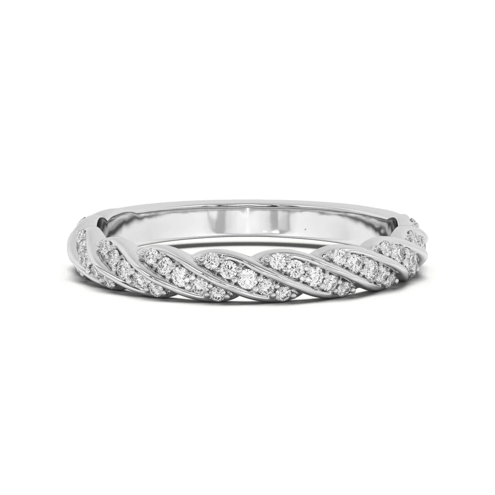Round Cut Moissanite Twisted Style Engagement Band