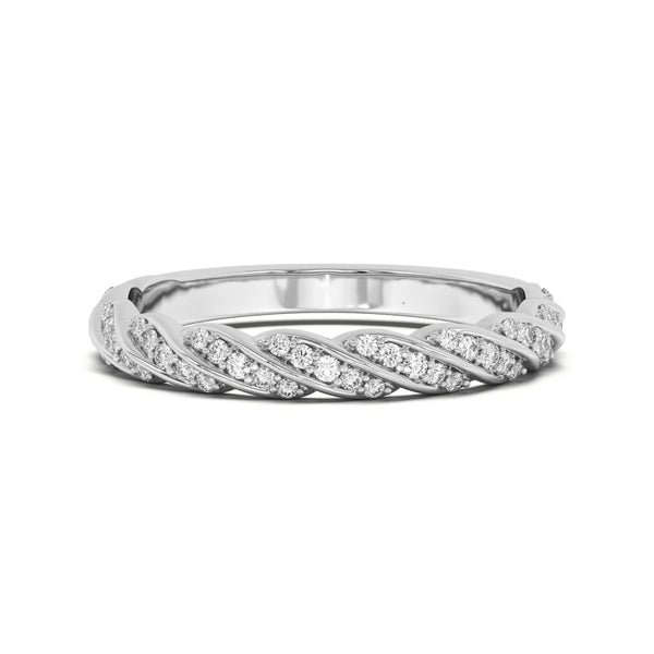 Round Cut Moissanite Twisted Style Engagement Band