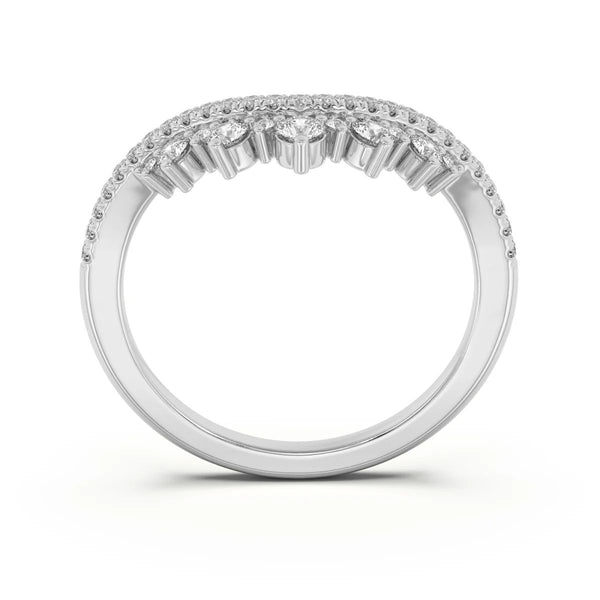 Round Cut Moissanite Matching Wedding Band for Women