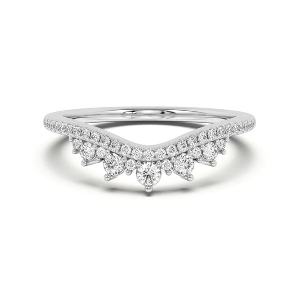 Round Cut Matching Wedding Band for Women