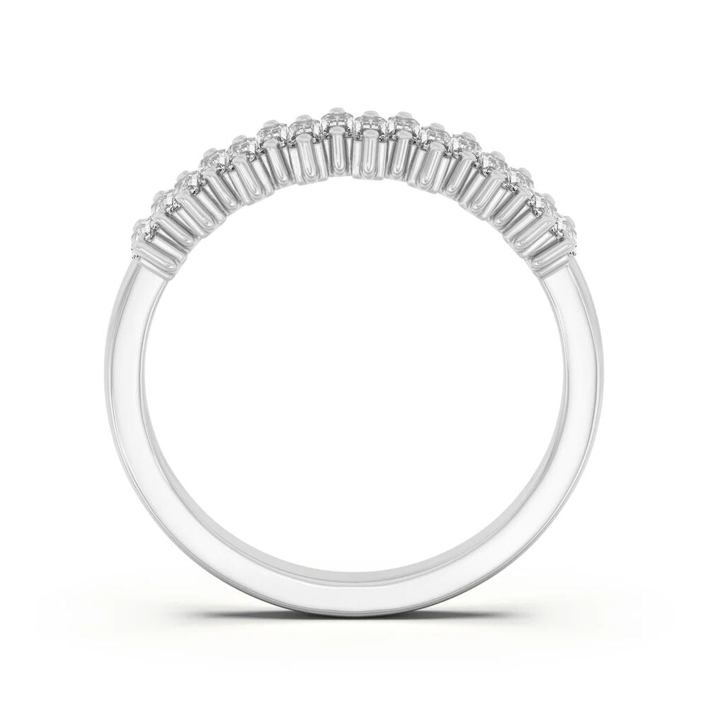 Baguette Cut Half Eternity Moissanite Wedding Band For Her