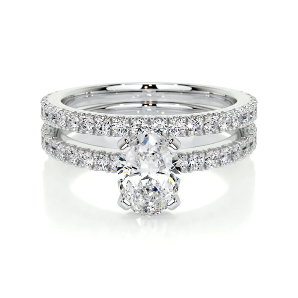 Oval Cut Moissanite Bridal Ring Set