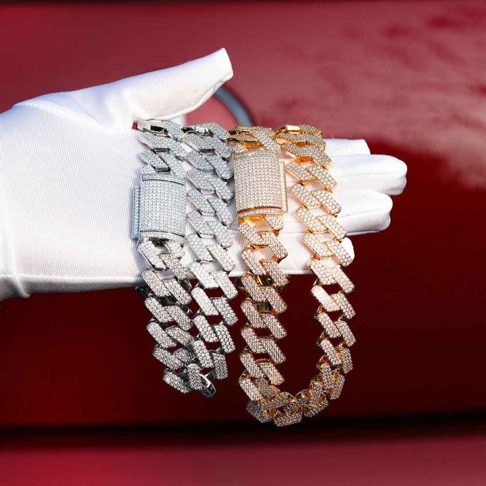 Lab Grown Diamond Round Cut Iced Out Cuban Chain For Men