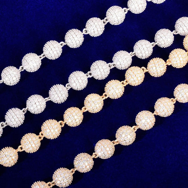 Round Cut Lab Grown Diamond Ball Style Link Chain
