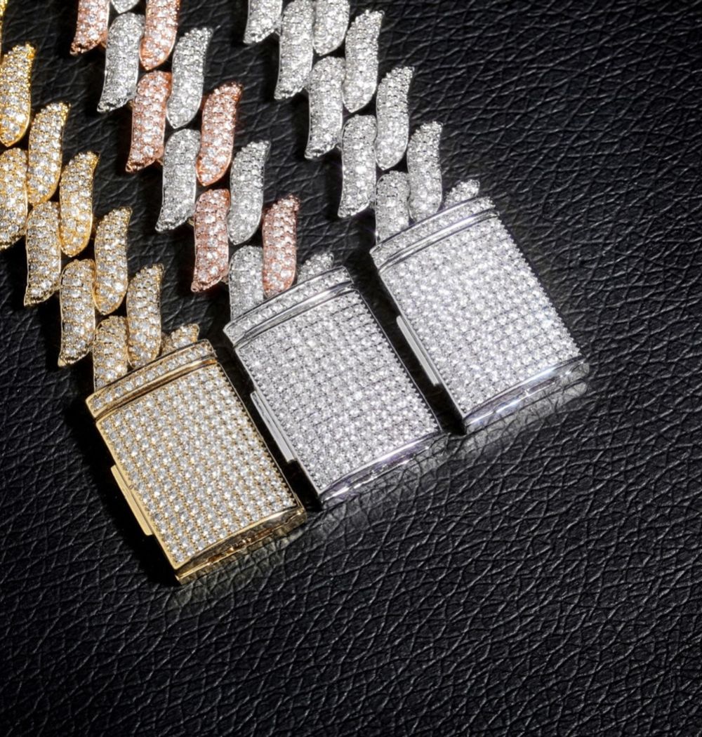 Lab Grown Diamond Round Cut Iced Out Hip Hop Chain