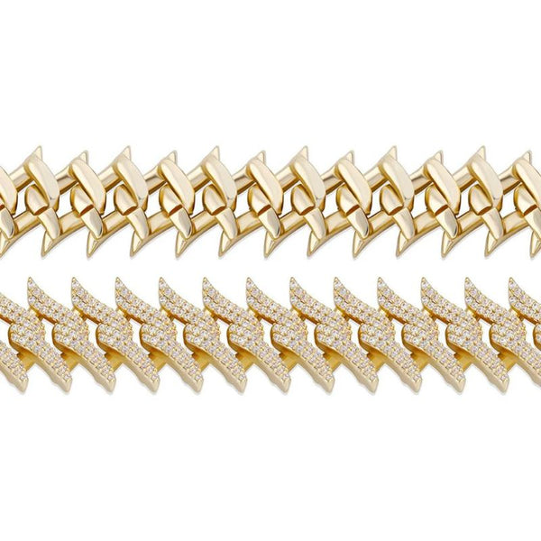 Moissanite Iced Out Spiked Link Hip Hop Bracelet