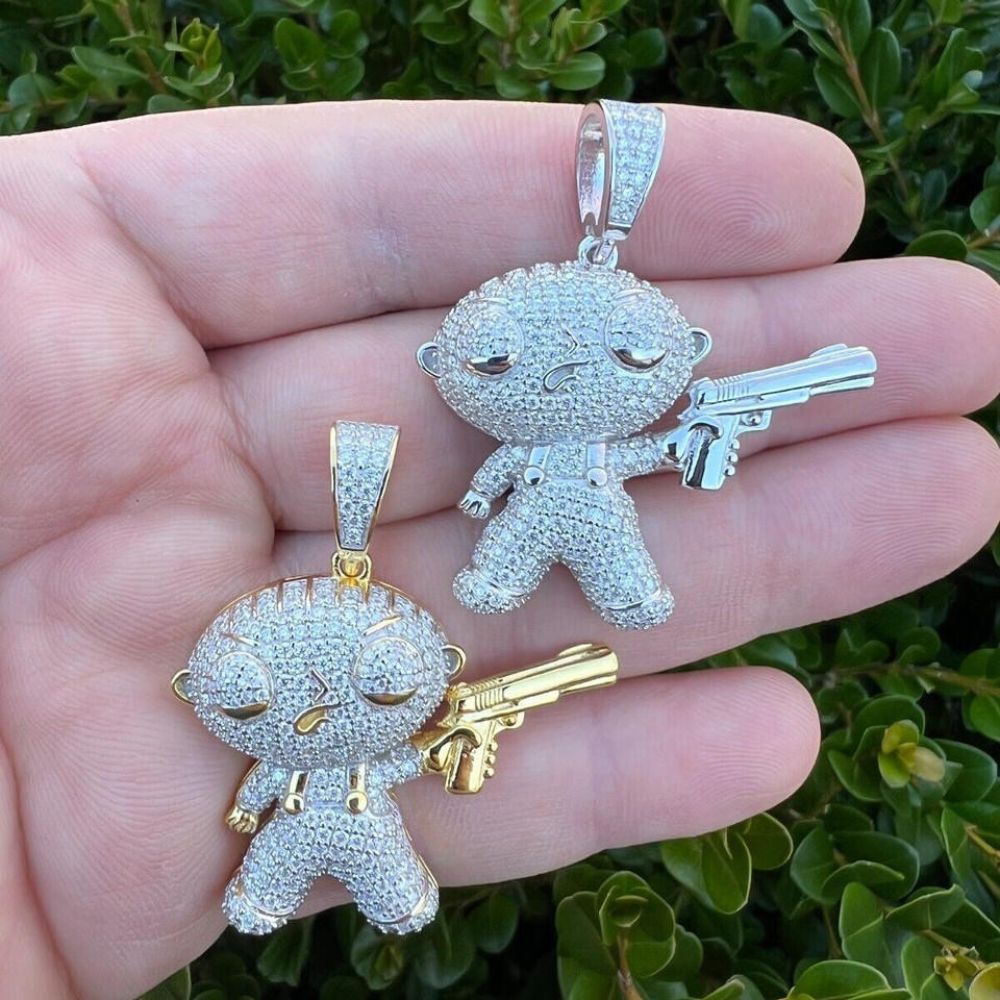 Iced Out VVS1 Moissanite Rapper Style Hip Hop Pendant