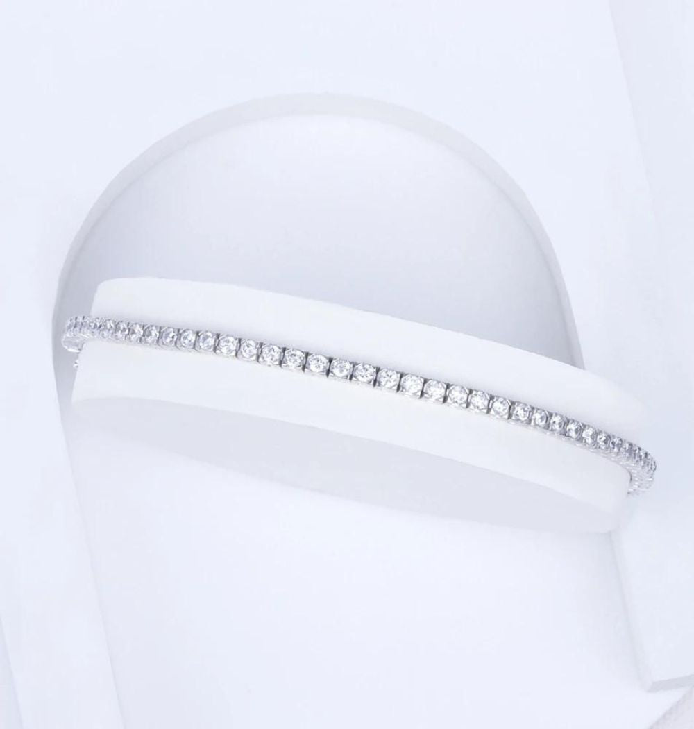 Round Cut Moissanite Diamond Tennis Bracelet For Women