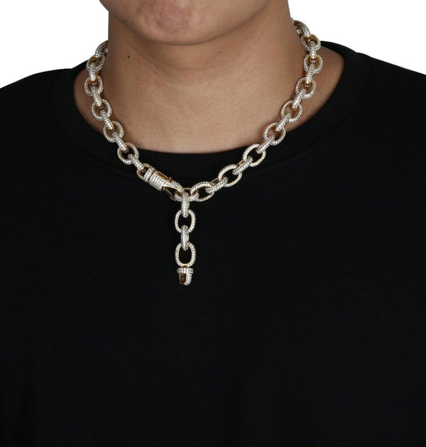 Round Cut Lab Grown Diamond Classic Chain For Men
