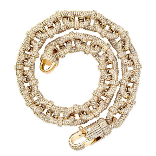 Round Cut Lab Grown Diamond Cuban Link Hip Hop Chain