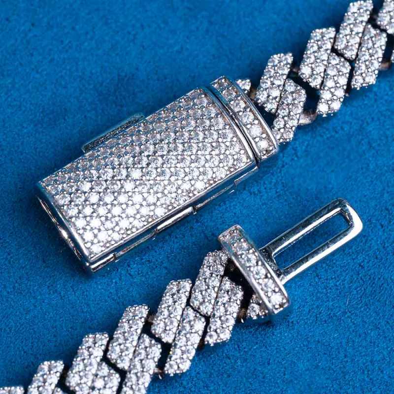 Cuban Link Necklace 20MM 925 Sterling Silver Moissanite Diamond Chain Hip Hop Jewelry Men's & Women's