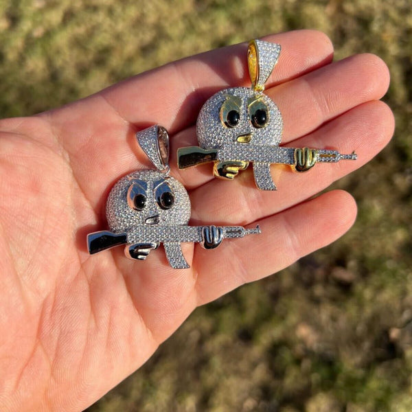 Iced Out Moissanite Cartoon Emoji Hip Hop Pendant