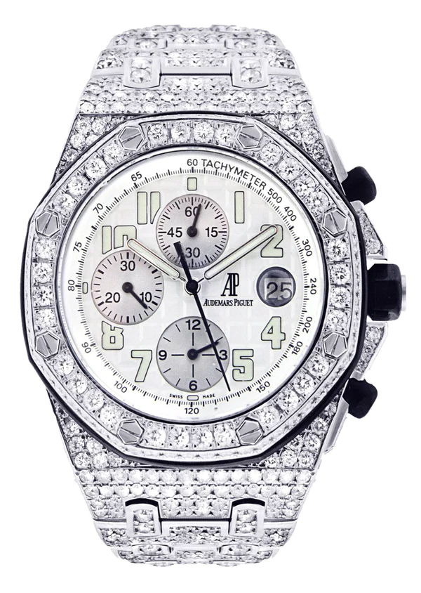 Stainless Steel Moissanite Diamond Handmade Iced Out AP Men's Watch