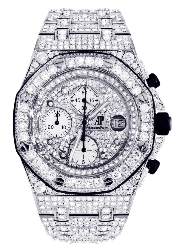 Stainless Steel Men's AP Luxury Watch with Moissanite Diamond