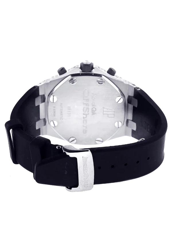 Moissanite Diamond Hip Hop Watch, Black Belt AP Watch For Men's