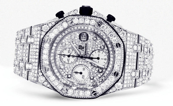 Stainless Steel Men's AP Luxury Watch with Moissanite Diamond