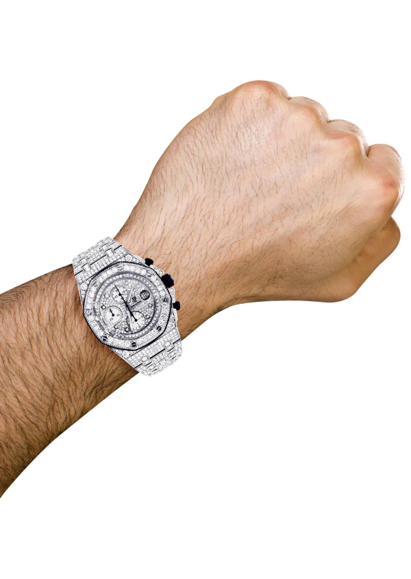 Stainless Steel Men's AP Luxury Watch with Moissanite Diamond