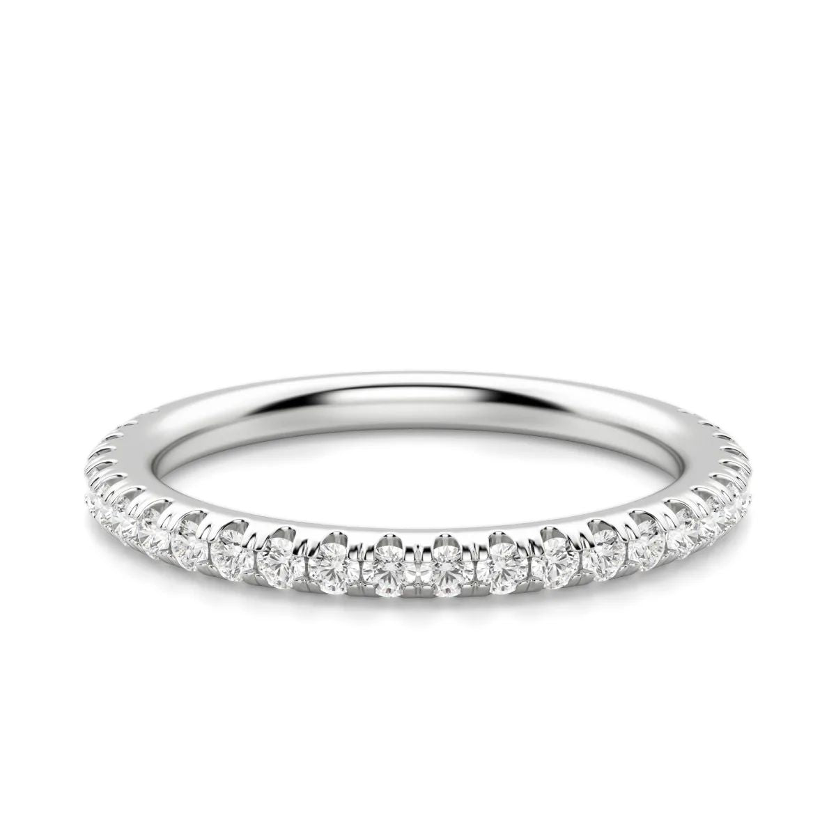 Round Cut Semi Eternity Matching Wedding Band