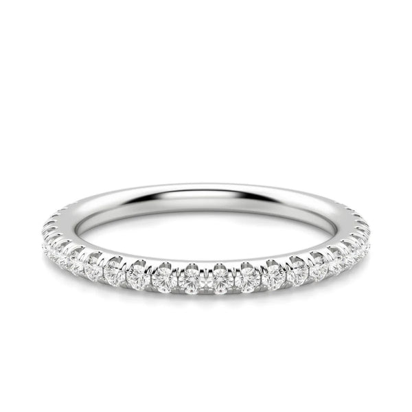 Round Cut Semi Eternity VVS1 Moissanite Weeding Band