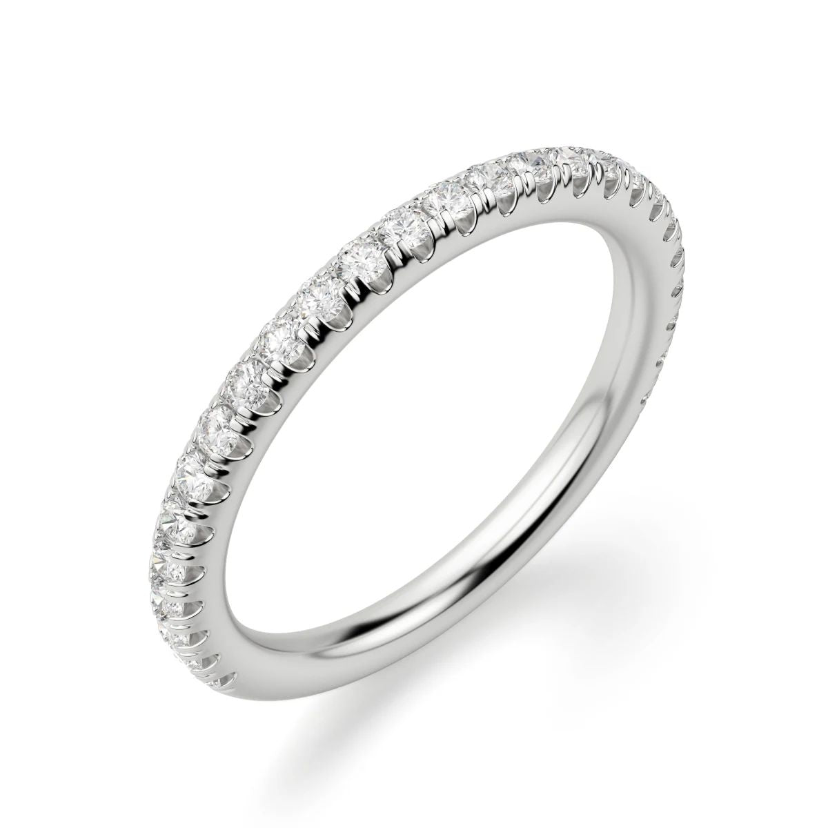 Round Cut Semi Eternity VVS1 Moissanite Weeding Band