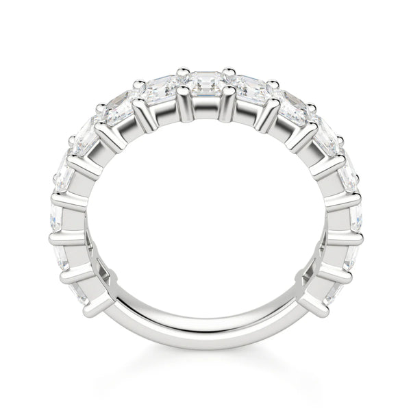 Asscher Cut Half Eternity Moissanite Promise Band