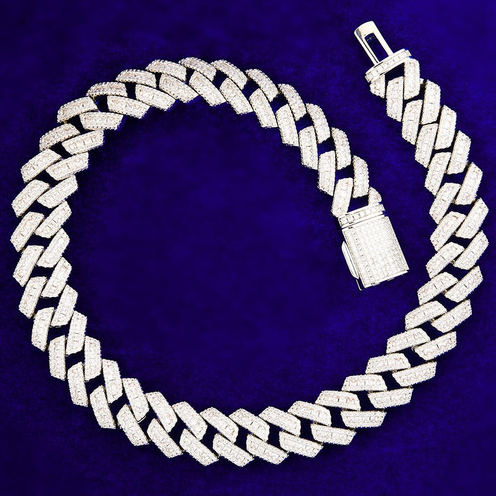 Iced Out Moissanite Diamond Hip Hop Cuban Link Chain