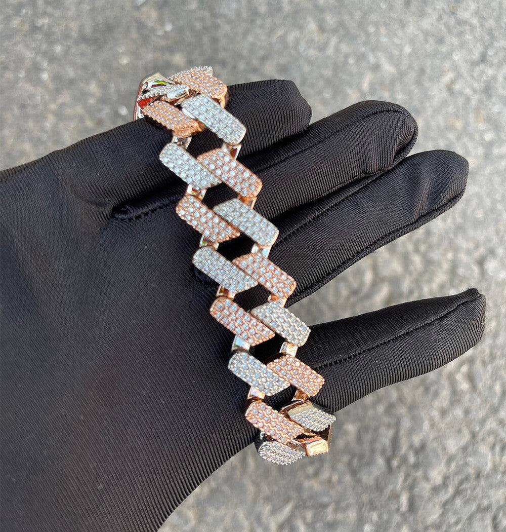 VVS1 Iced Out Moissanite Cuban Link Hip Hop Bracelet