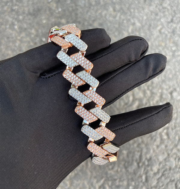 VVS1 Iced Out Moissanite Cuban Link Hip Hop Bracelet