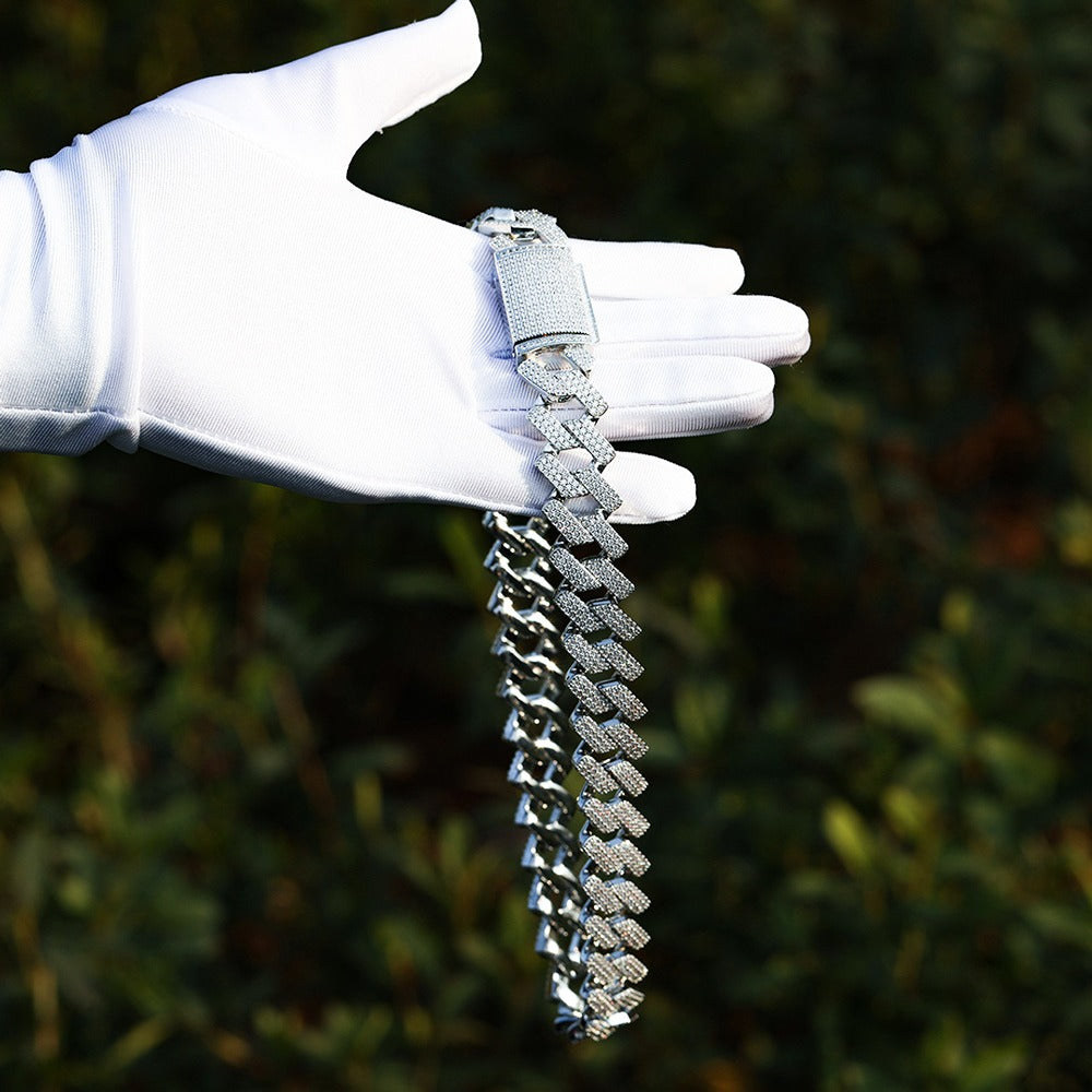 Iced Out Moissanite Diamond Cuban Link Chain For Him