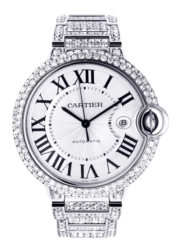 Hip Hop Moissanite Watch, Luxury Cartier Full Diamond Watch For Men's