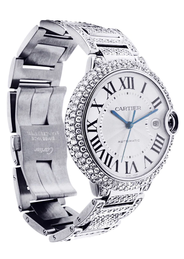 Hip Hop Moissanite Watch, Luxury Cartier Full Diamond Watch For Men's