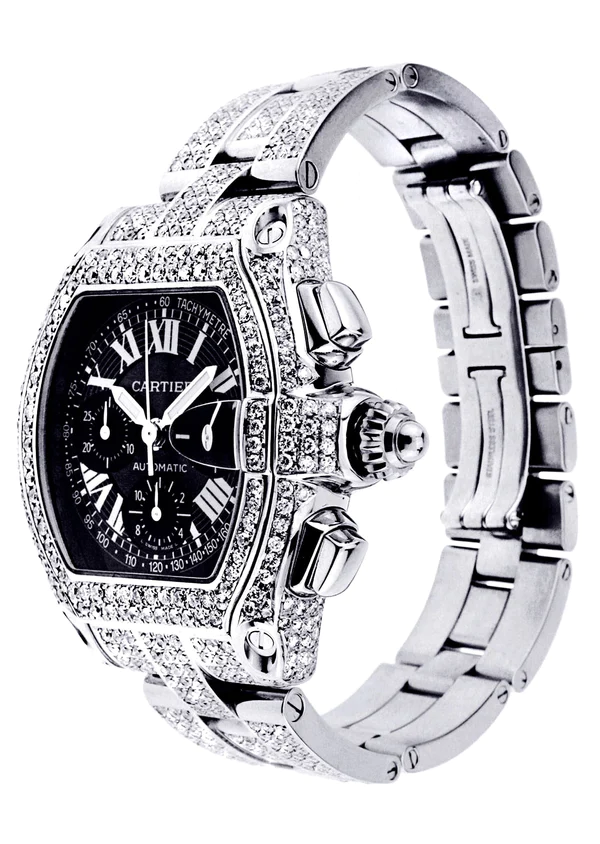 Luxury Designed Stainless Steel Iced Out Moissanite Diamond Men's Watch