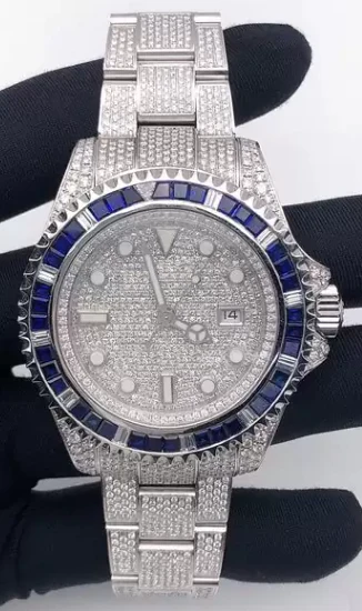 Iced Out Handmade Moissanite Diamond Rolex Luxury Watch