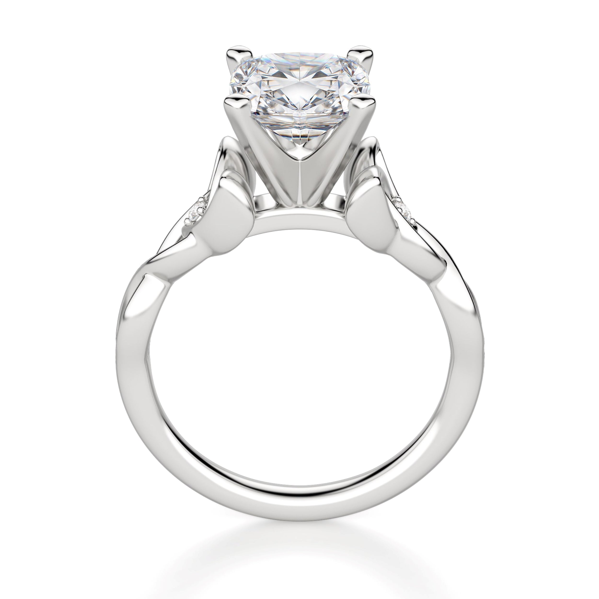 Cushion Cut Twisted Moissanite Engagement Ring